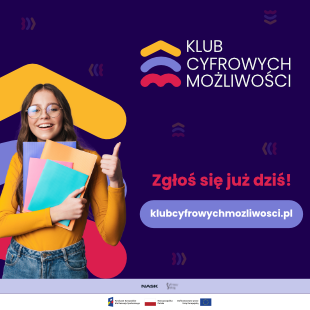 Grafika w KV projektu ze zdjęciem dziewczyny trzymającej kolorowe teczki.